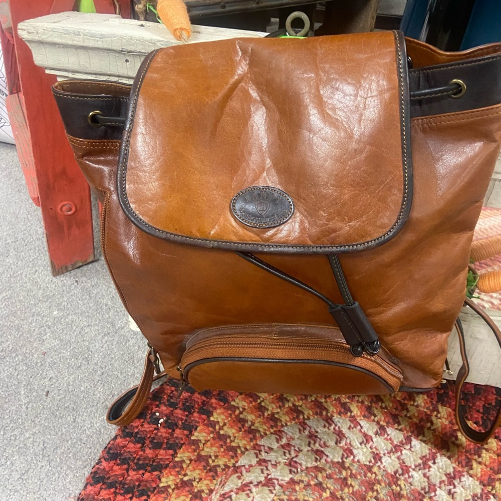 EUC Brown Leather Backpack